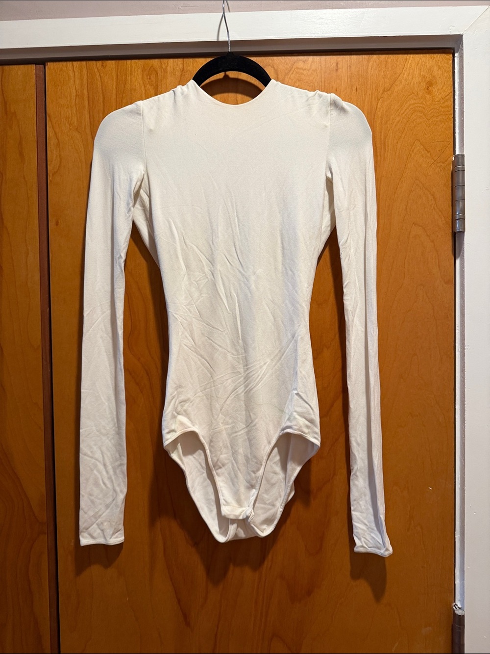Slim Fit Long Sleeve Cream Bodysuit